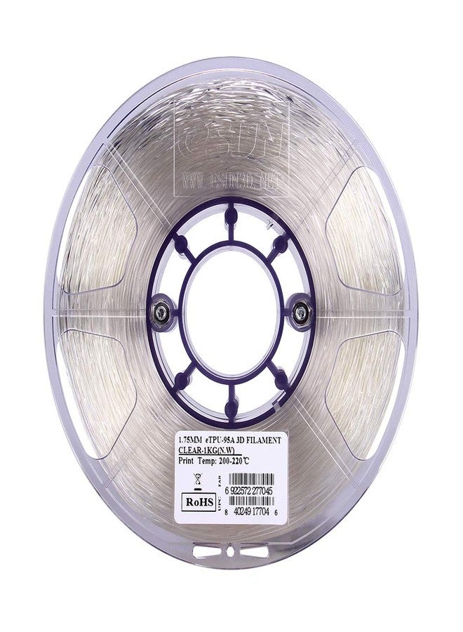 eSUN 1.75mm TPU 95A Flexible 3D Printer Filament 1KG Spool (2.2lbs), Natural Clear - Image 3